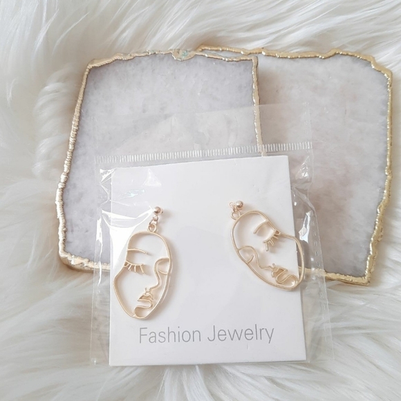 Abstract Portrait Face Earrings - Picture 7 of 10